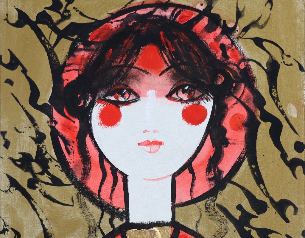 The face of the past with bright colors The face of the past with bright colors