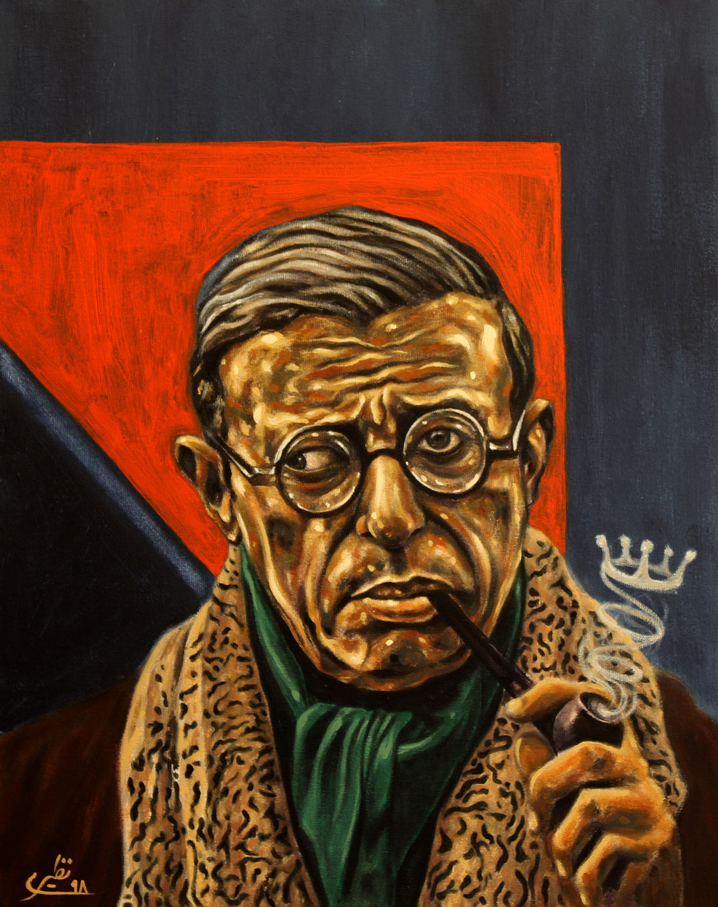 Artwork face to face with philosophers -Sartre by Sina Naziri Artwork face to face with philosophers -Sartre by Sina Naziri