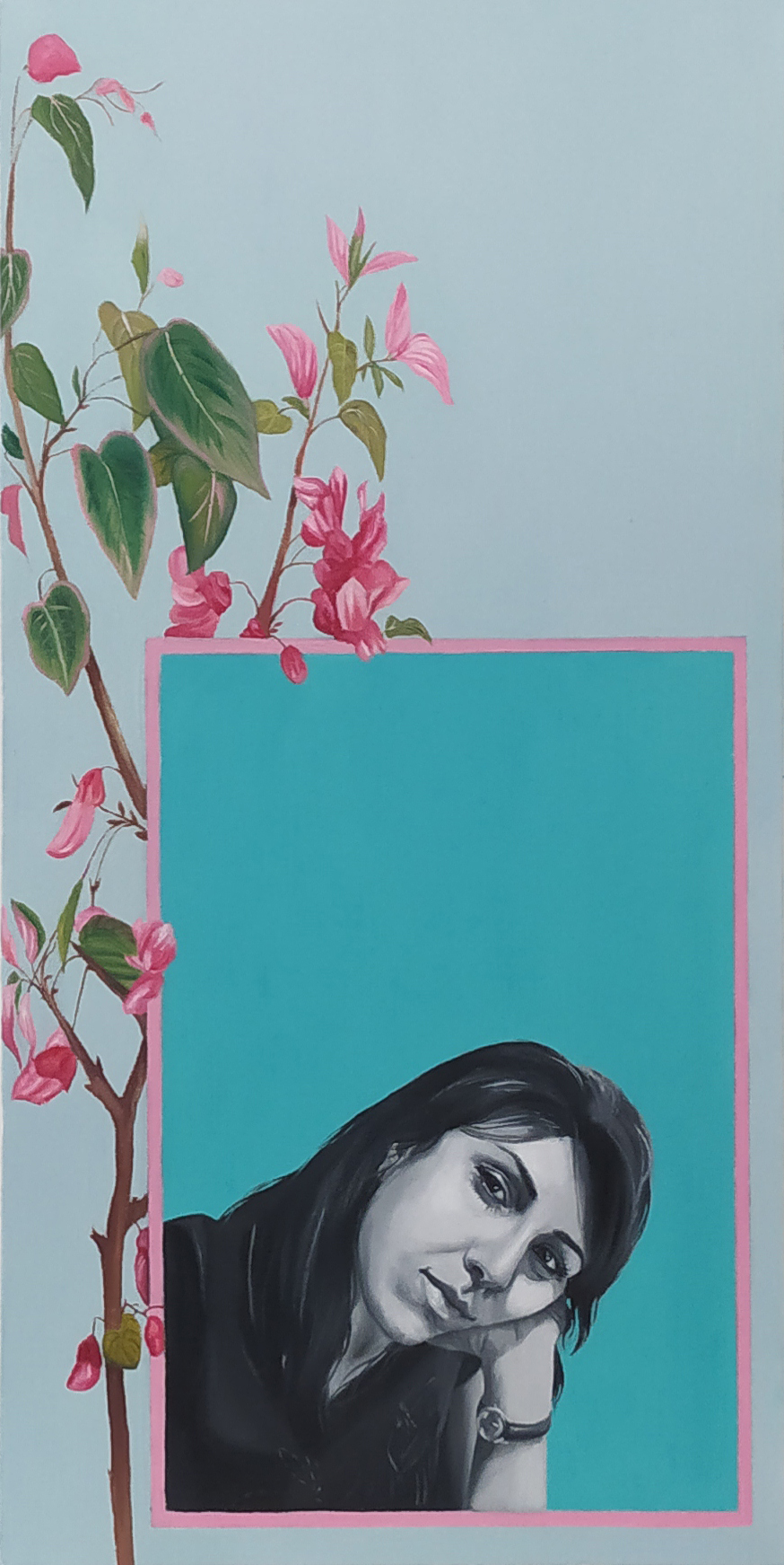 Artwork self-portrait in qurantine by Del ara pakdel Artwork self-portrait in qurantine by Del ara pakdel