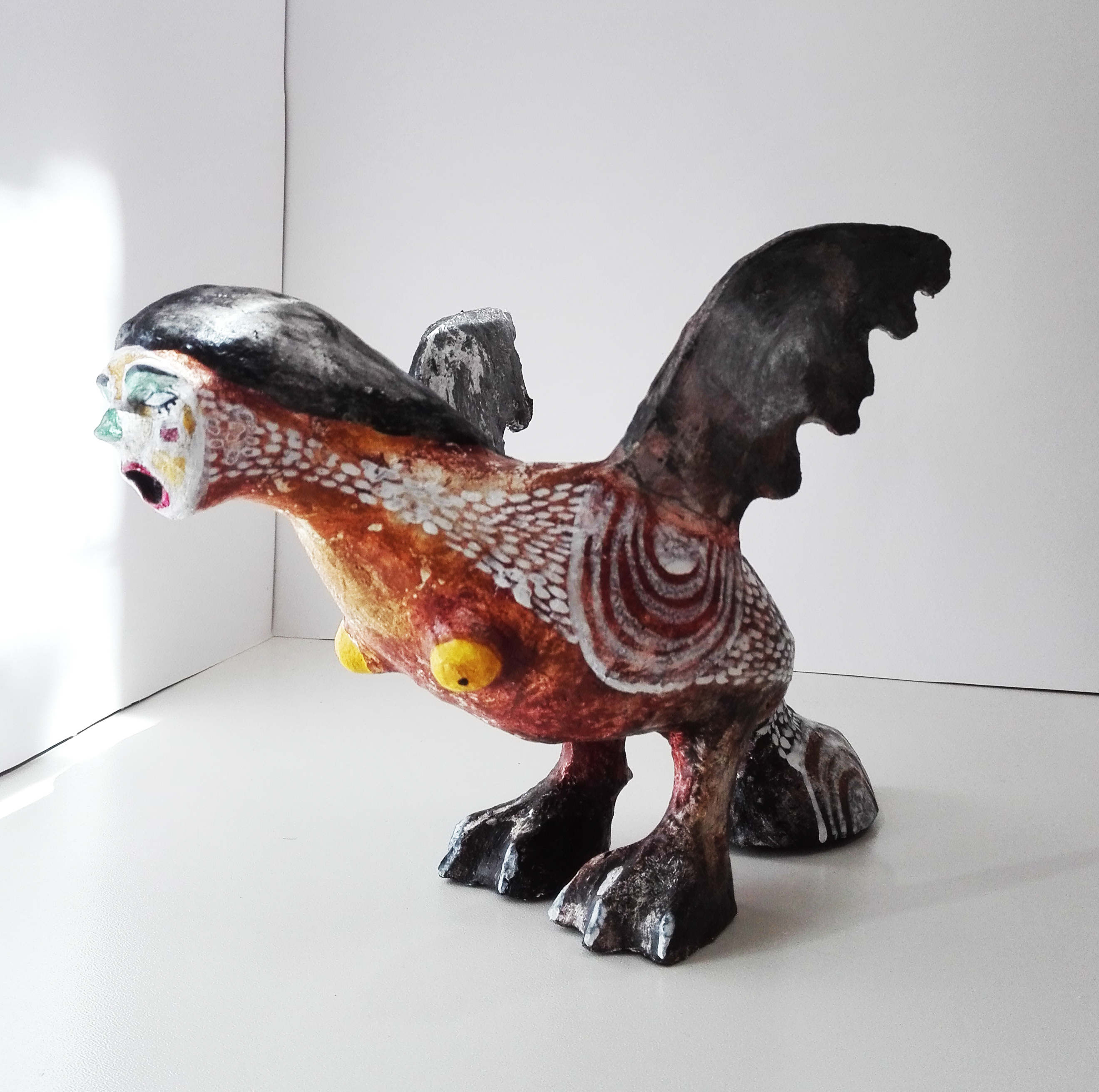 Artwork bird with head of human by Nooshin Vedaei