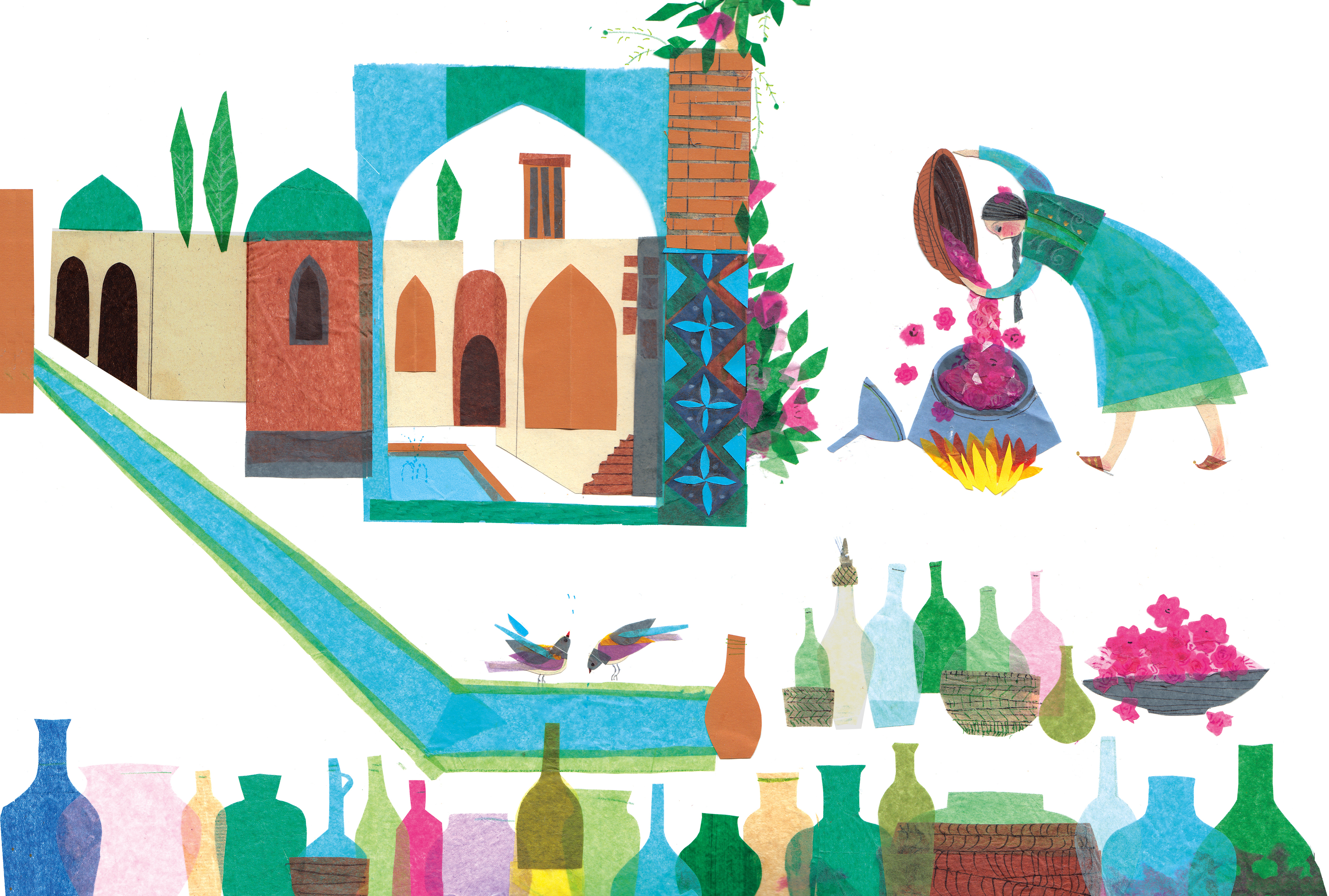 Artwork Persian rose water extracting by hoda hadadi Artwork Persian rose water extracting by hoda hadadi