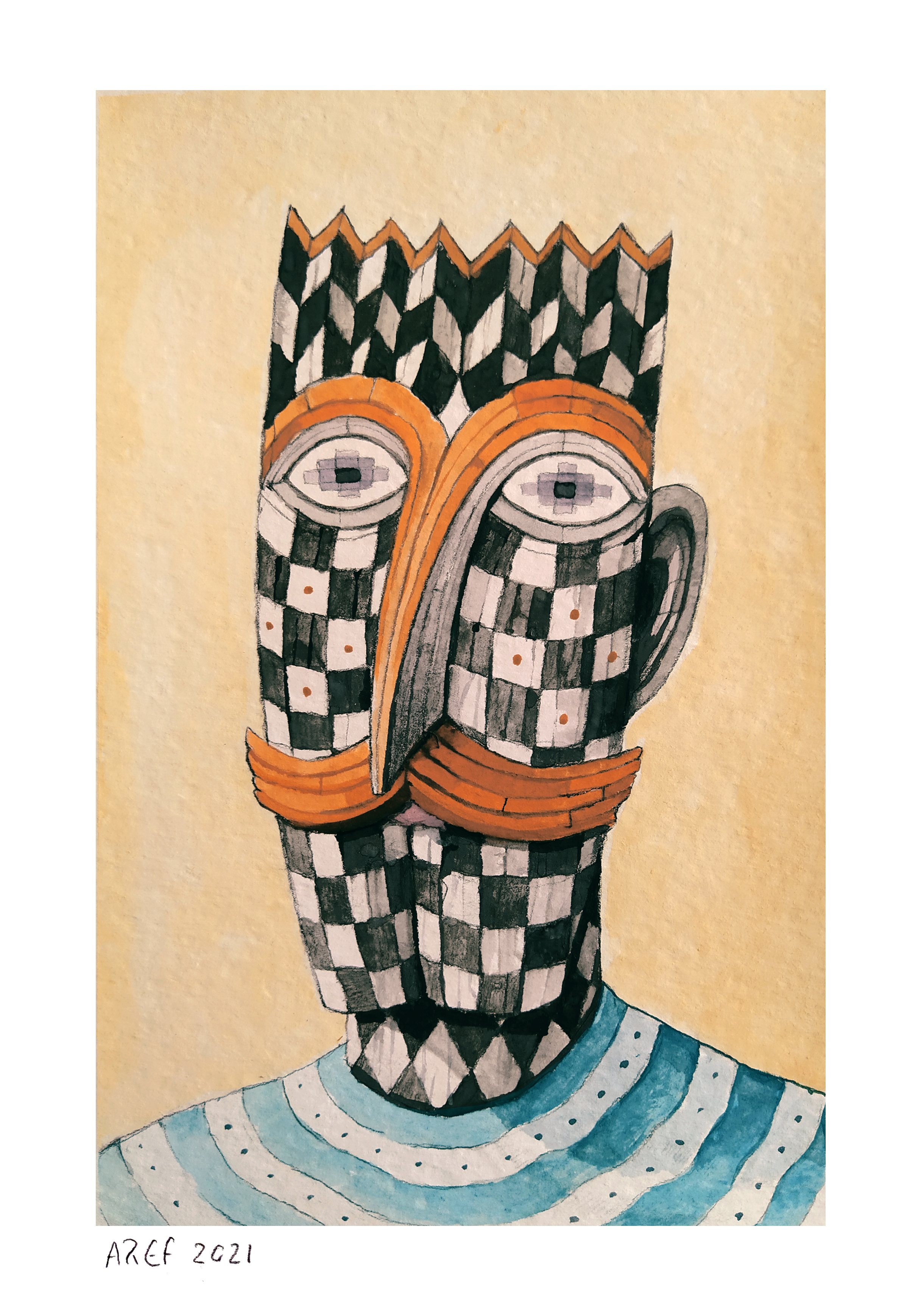 Artwork A Kurdish man from Kouzaran by Aref Niazi Artwork A Kurdish man from Kouzaran by Aref Niazi