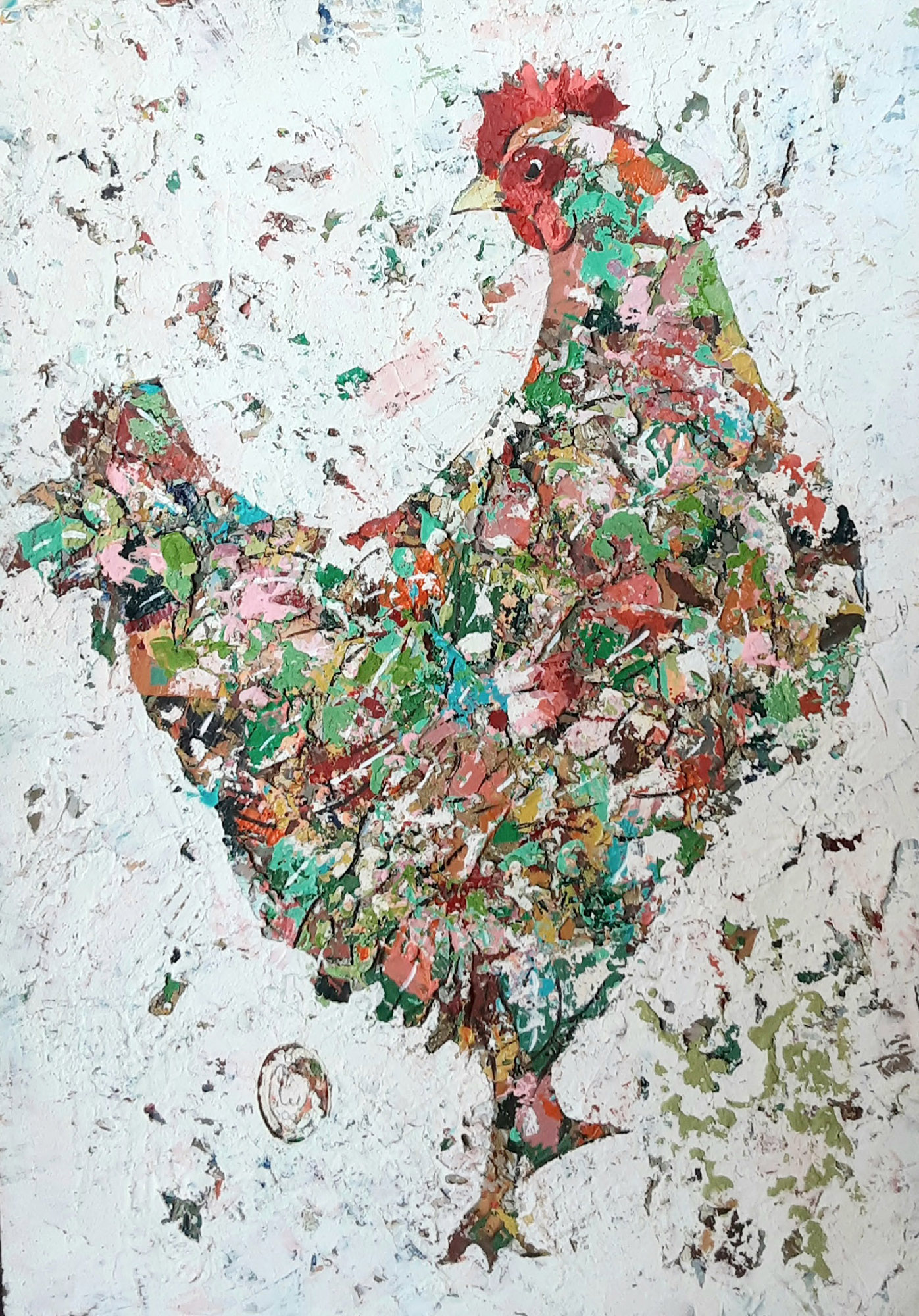 Artwork Colorful Hen by Fariba Bahmani Artwork Colorful Hen by Fariba Bahmani