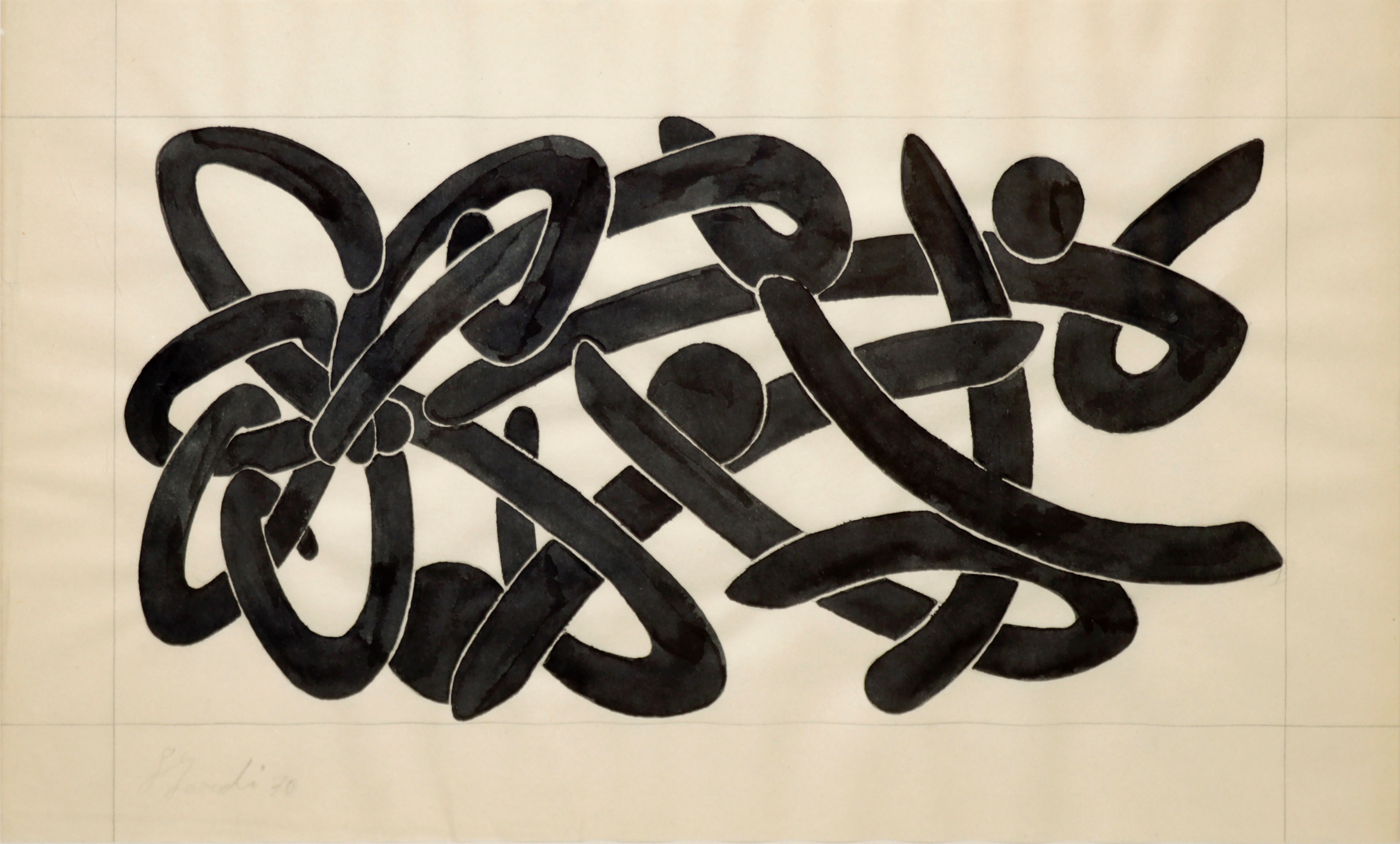 Artwork Untitled by Hossein Zenderoudi Artwork Untitled by Hossein Zenderoudi