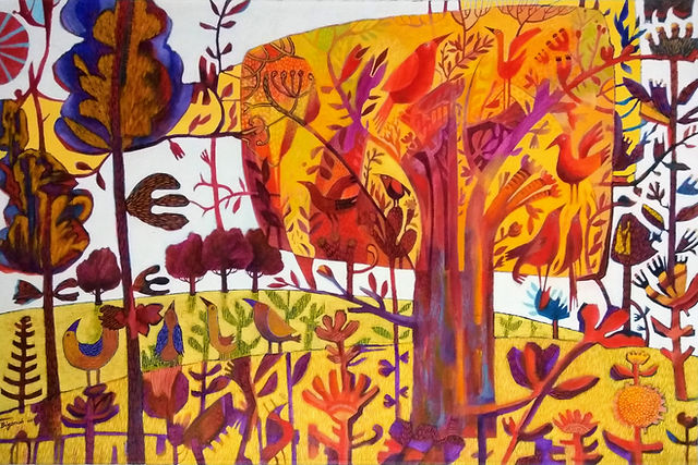 Artwork Autumn Birds by Reza Bigonah Artwork Autumn Birds by Reza Bigonah