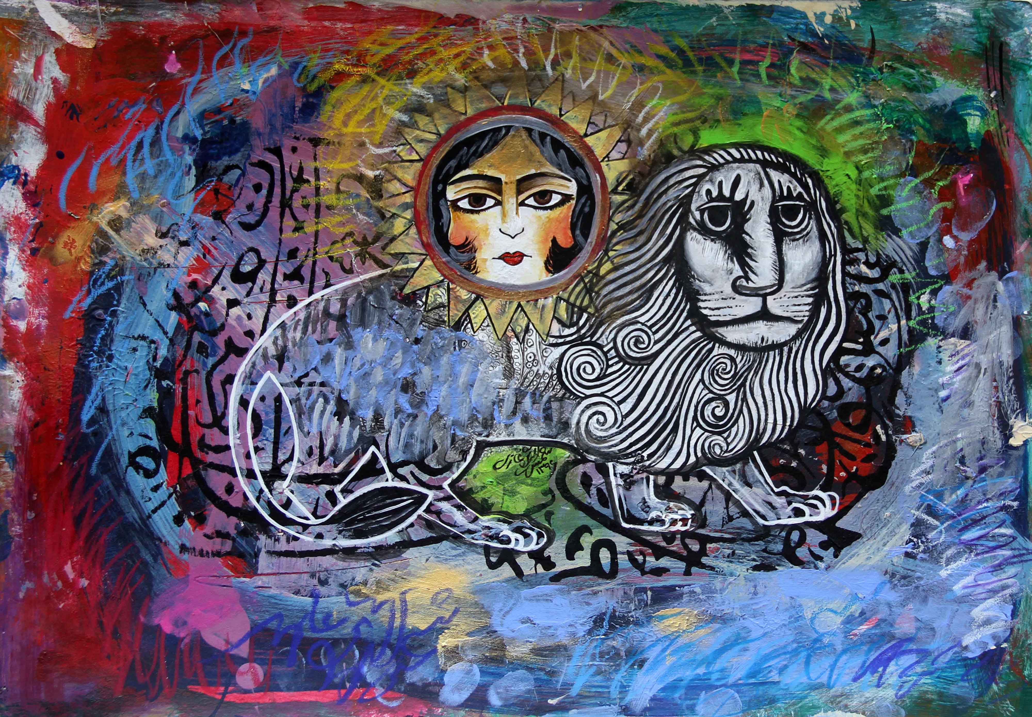 Artwork lion and sun 2 one 2 one by Shamsedin Ghazi Artwork lion and sun 2 one 2 one by Shamsedin Ghazi