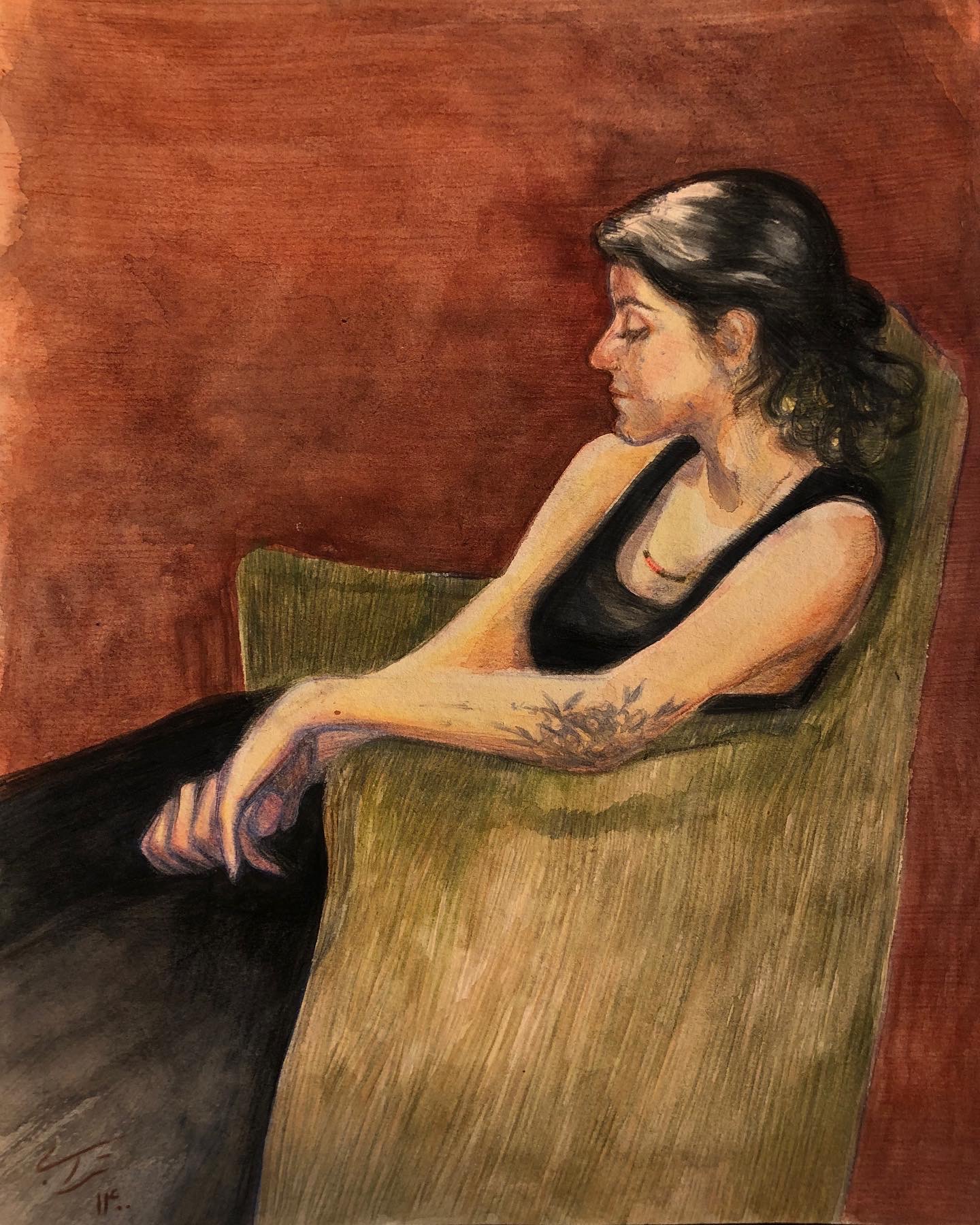 Artwork sitted girl by Shaghayegh Torabi Artwork sitted girl by Shaghayegh Torabi