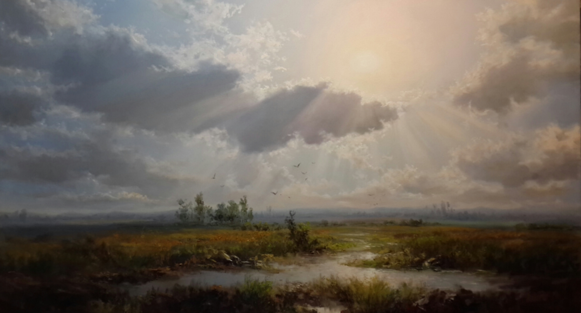 Artwork Sunset on the plain by Faramarz Mokhtarpour Artwork Sunset on the plain by Faramarz Mokhtarpour