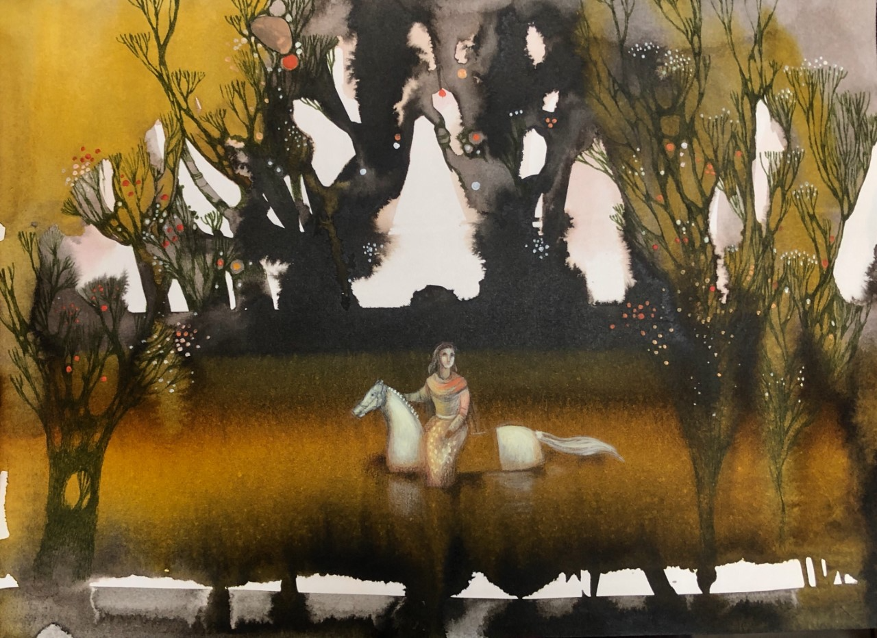 Artwork Among the yellow leaves by maneli manouchehri Artwork Among the yellow leaves by maneli manouchehri