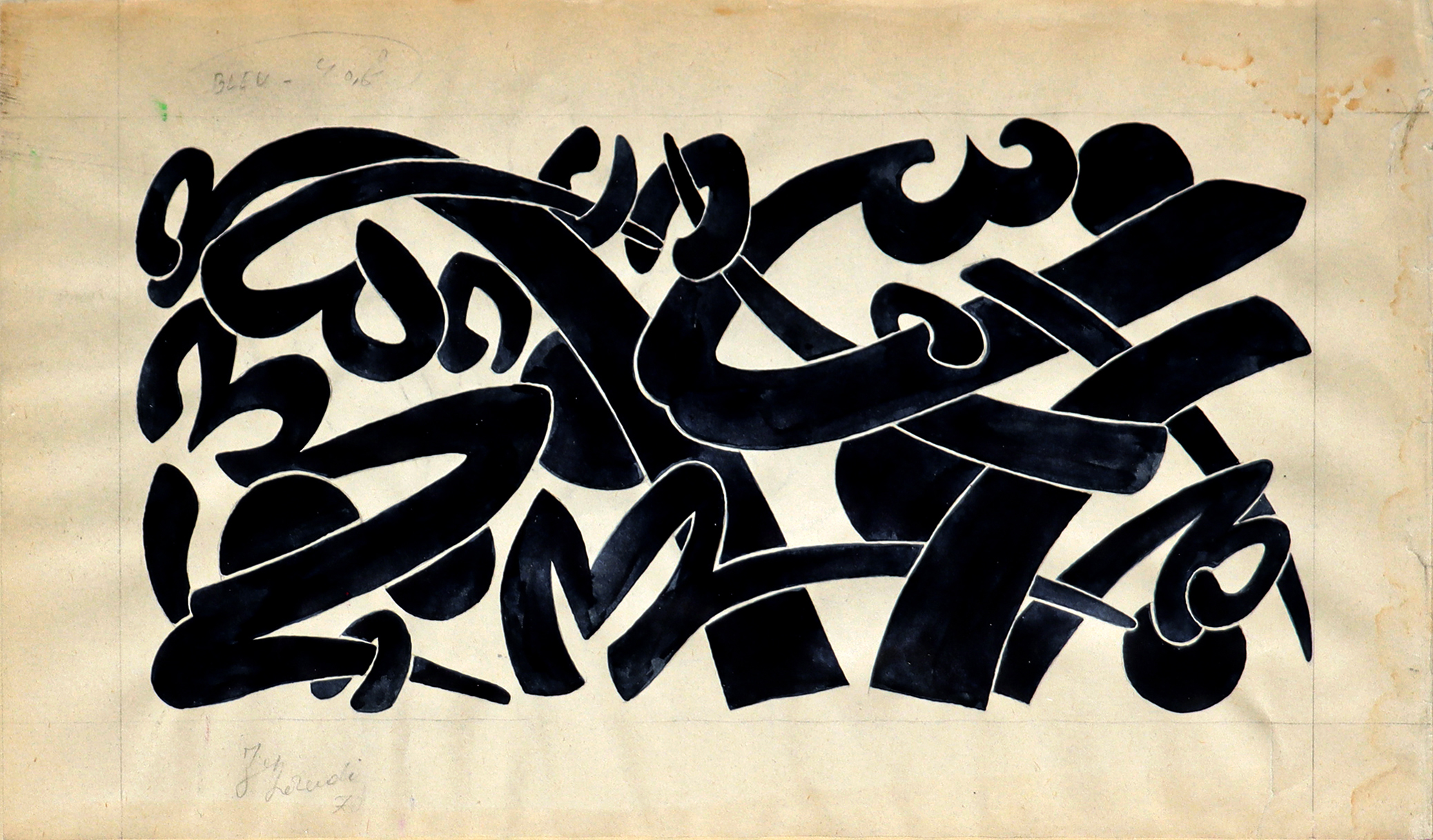 Artwork Untitled by Hossein Zenderoudi Artwork Untitled by Hossein Zenderoudi