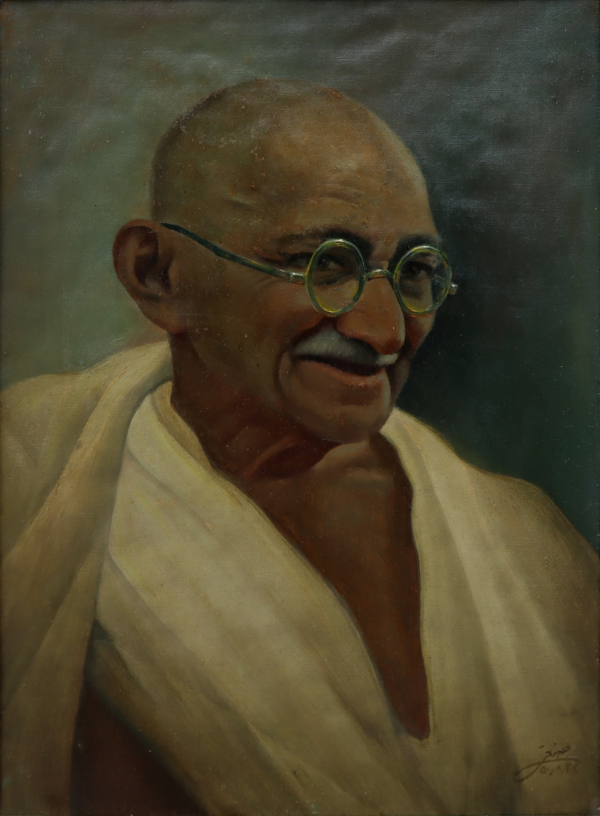 Artwork Mahatma Gandhi portrait by Aliakbar Sanati Artwork Mahatma Gandhi portrait by Aliakbar Sanati