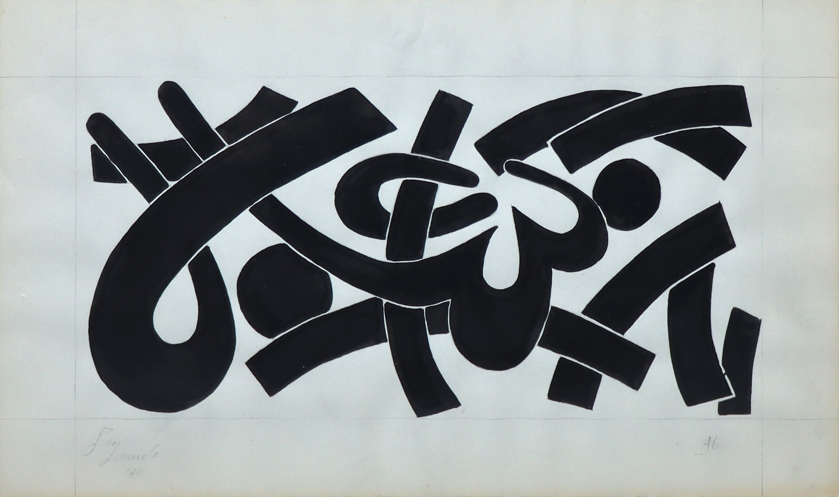 Artwork Untitled by Hossein Zenderoudi Artwork Untitled by Hossein Zenderoudi