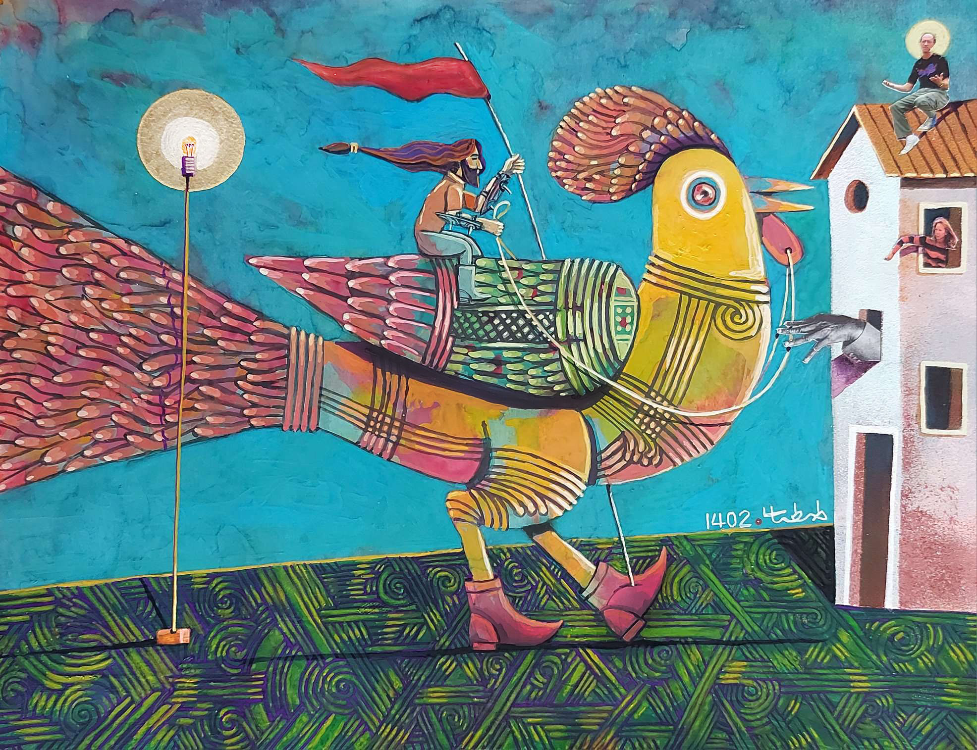 Artwork rider and bird by Kamal Tabatabaie Artwork rider and bird by Kamal Tabatabaie