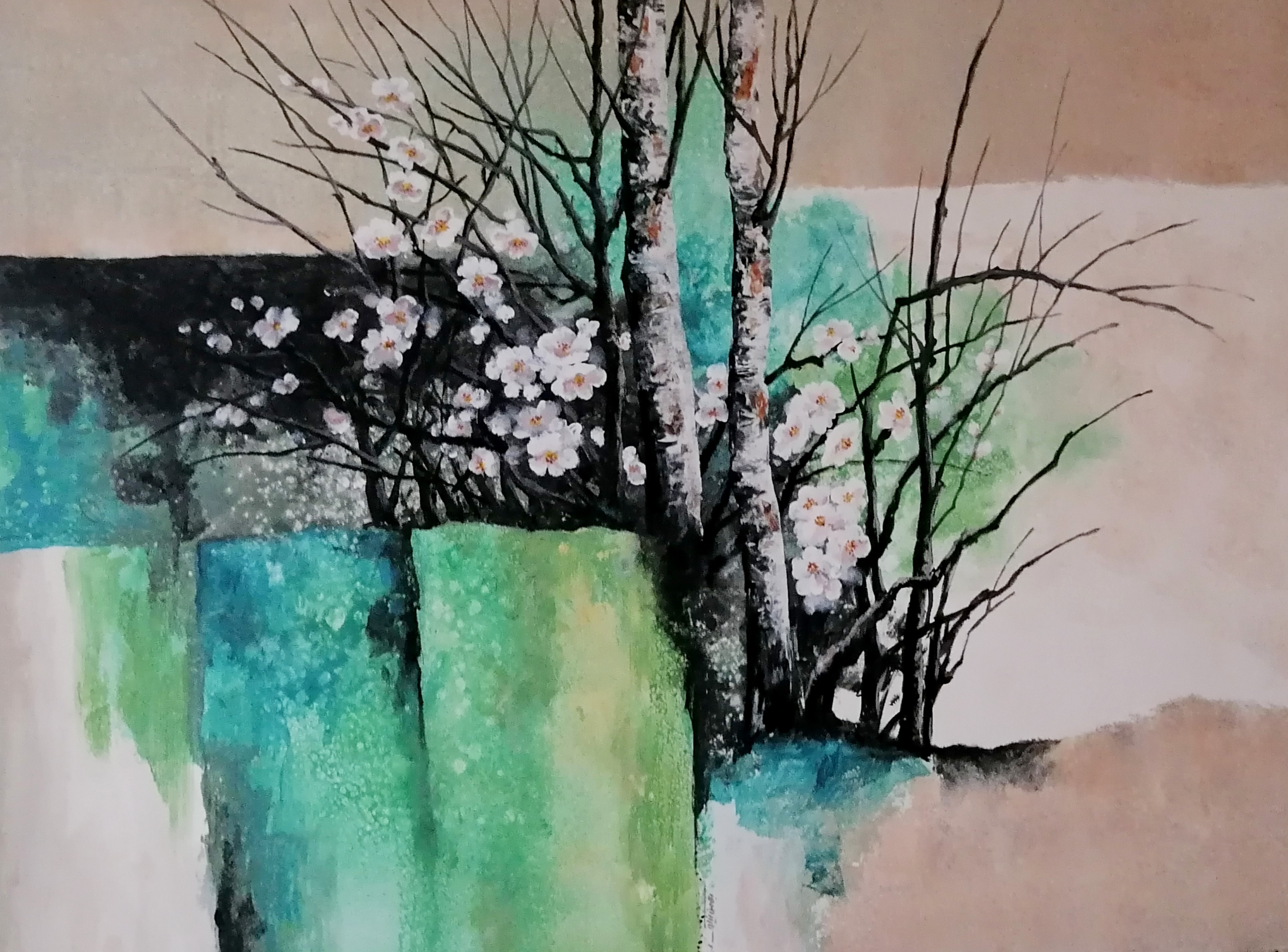 Artwork white garden by Bahman Nikoo Artwork white garden by Bahman Nikoo