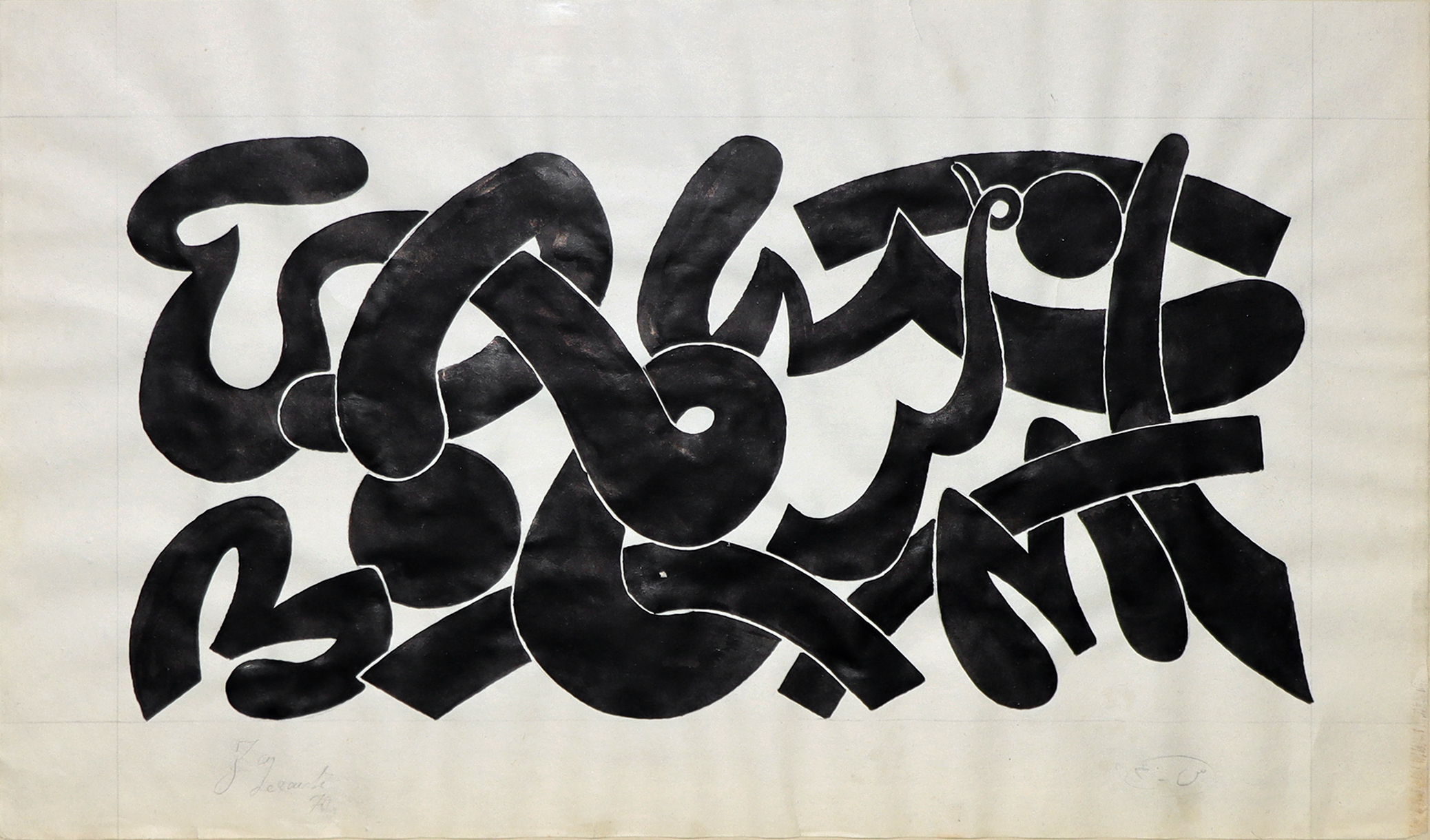 Artwork Untitled by Hossein Zenderoudi Artwork Untitled by Hossein Zenderoudi