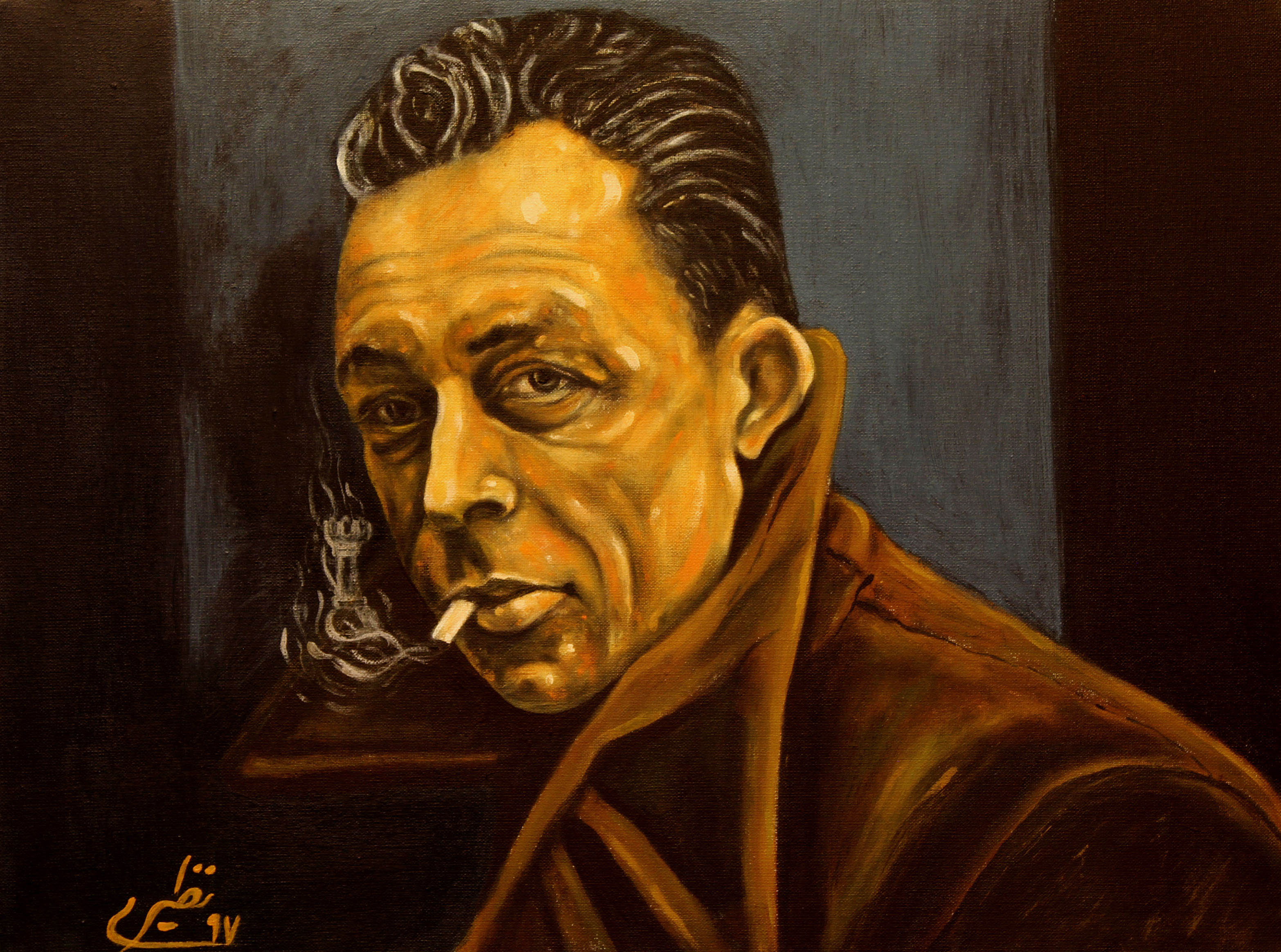 Artwork face to face with philosophers -Camus by Sina Naziri Artwork face to face with philosophers -Camus by Sina Naziri