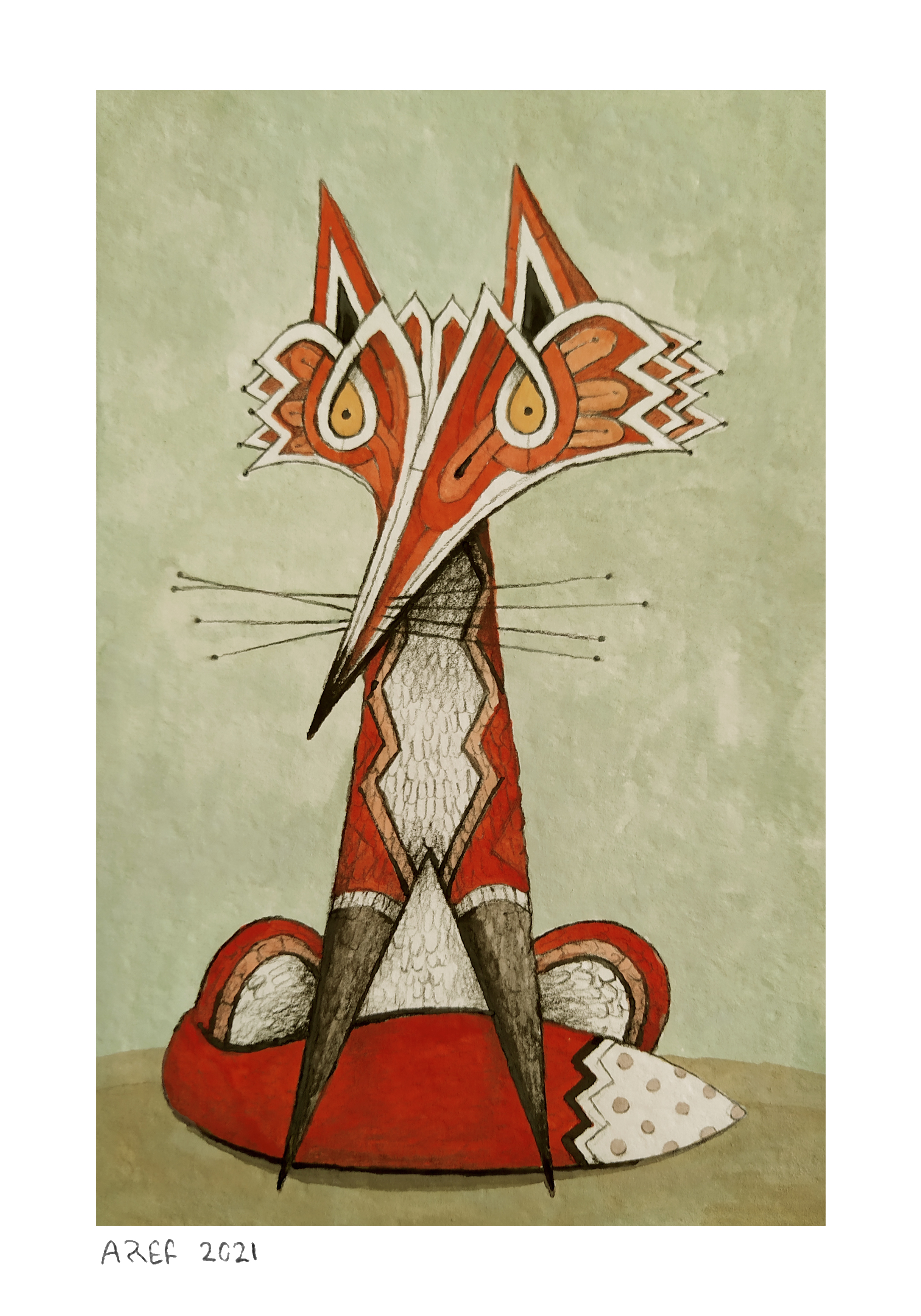 Artwork The fox in Taq Bostan by Aref Niazi Artwork The fox in Taq Bostan by Aref Niazi